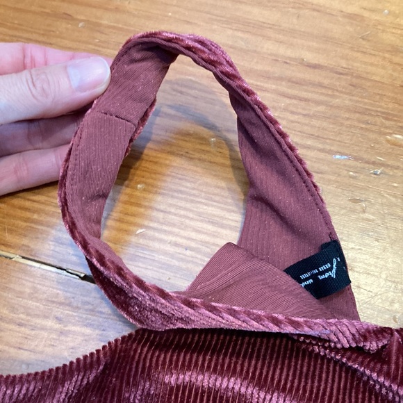 OUT FROM UNDER (UO) S Burgundy Ribbed Velour Crop Tank Top - Picture 6 of 10